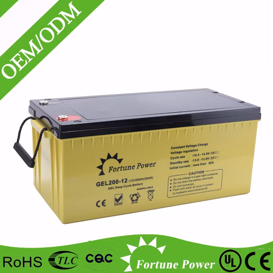 Batterie solaire au gel 12V200ah fabriquée en Chine